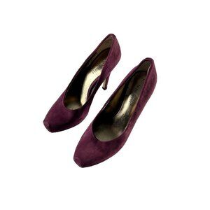Nine West  Women's Size 6.5 M Purple Suede Leather Almond Toe Stiletto Heel Pump
